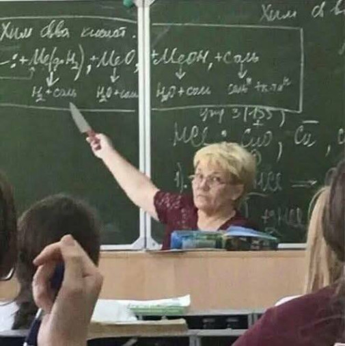 pozor na učiteľku